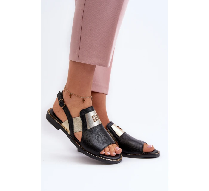 Zazoo 40385 Dámské Kožené Sandály Černé