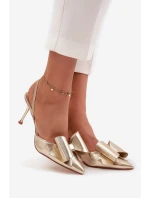 Lodičky s  a mašlí zlaté model 21715231 - Boto