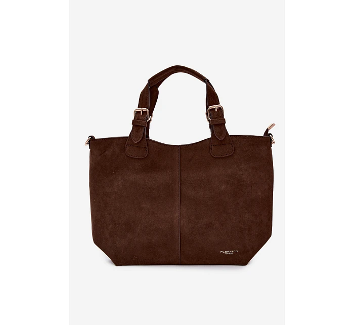 Hnědá kabelka z imitace semiše Clarette