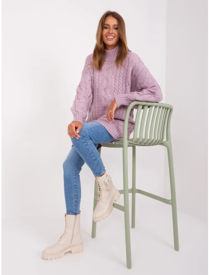 Sweter AT SW jasny fioletowy model 22539373 - FPrice Sweter AT SW jasny fioletowy model 22539373 - FPrice