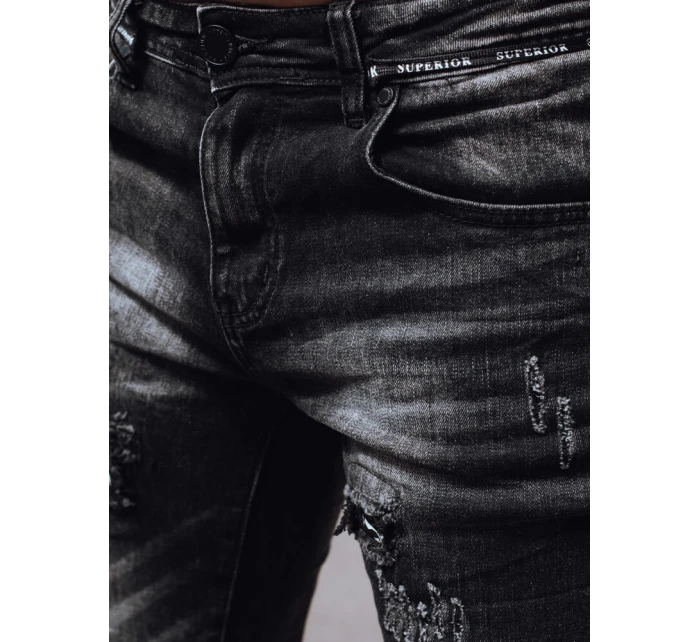 Pánské černé džínové kalhoty FashionStreet UX4328