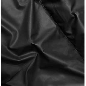 Černá dámská zimní bunda s látkovou kapucí (B8213-1)