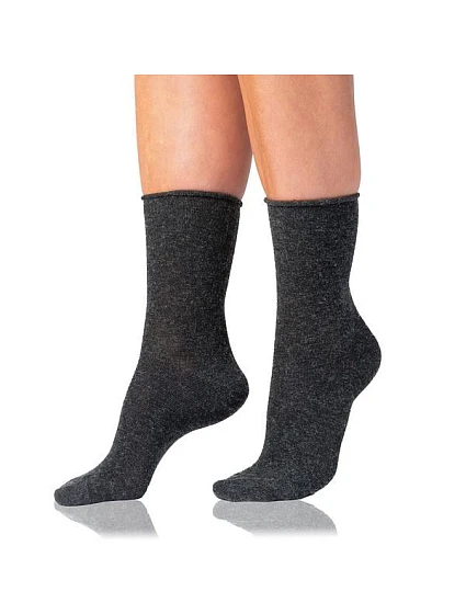 Dámské vlněné ponožky SOFT WOOL SOCKS - BELLINDA - šedý melír