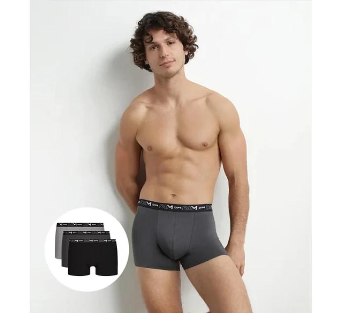 Pánské boxerky 3 ks DIM COTTON STRETCH BOXER 3x - DIM - černá