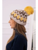 Dámská čepice Laila K283 light beige+cappuccino Dámská čepice Laila K283 light beige+cappuccino