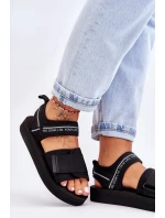 Dámské sandály na suchý zip Big Star model 21610848 Černe - Big Star Shoes Dámské sandály na suchý zip Big Star model 21610848 Černe - Big Star Shoes