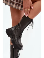 Kožené zimní kozačky s Černé model 21712089 - Artiker Kožené zimní kozačky s Černé model 21712089 - Artiker