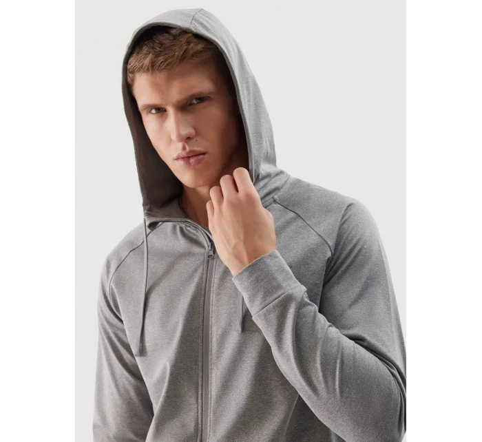 Pánská sportovní rozepínací mikina s kapucí 4F - šedá Pánská sportovní rozepínací mikina s kapucí 4F - šedá