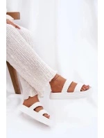 Dámské lehké pěnové pantofle na platformě S.Barski – bílé