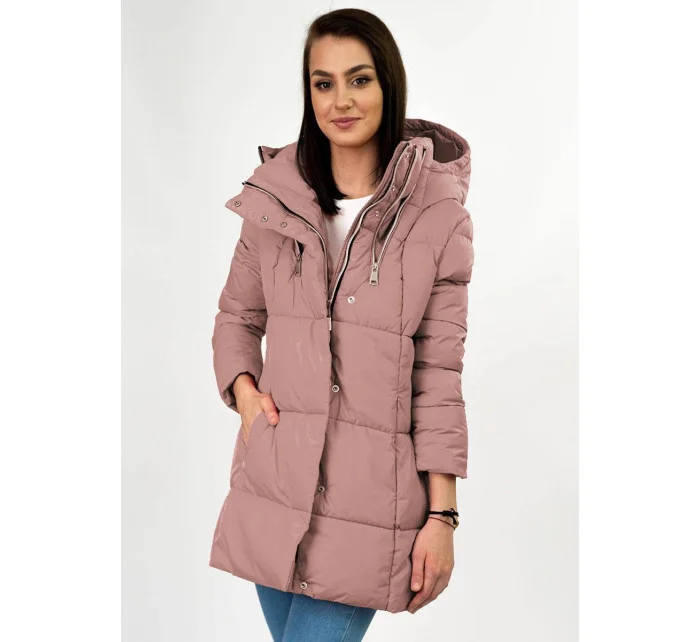 KRÓTKA KURTKA DAMSKA ZIMOWA Z  RÓŻ model 21241728 - Libland