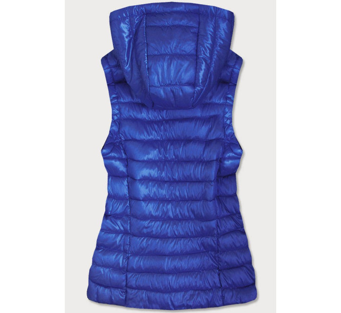 Prošívaná lesklá dámská vesta v chrpové barvě (7000)