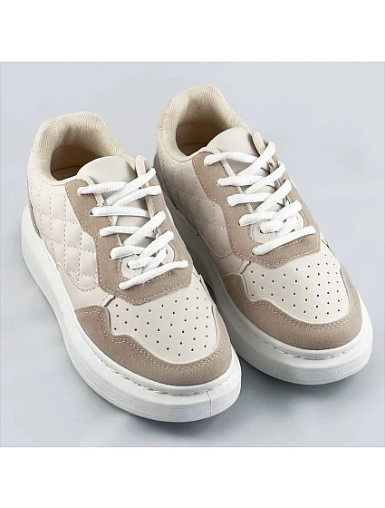 Béžové dámské šněrovací sportovní polobotky model 17098932 Béžové dámské šněrovací sportovní polobotky model 17098932