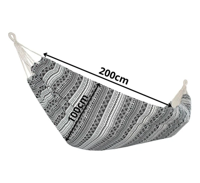 ZAHRADNÍ HAMMAK 1 OSOBA 200x100 cm ETNO S PŘIKRÝVKOU 1063980