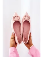 Semišové baleríny světle Růžové model 21572188 - Boto