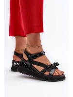 Dámské sandály s mašlí D&A CR956 Černé