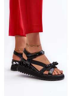 Dámské sandály s mašlí D&A CR956 Černé