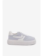 Dámské tenisky na platformě z eko semiše modré Cadrina Dámské tenisky na platformě z eko semiše modré Cadrina