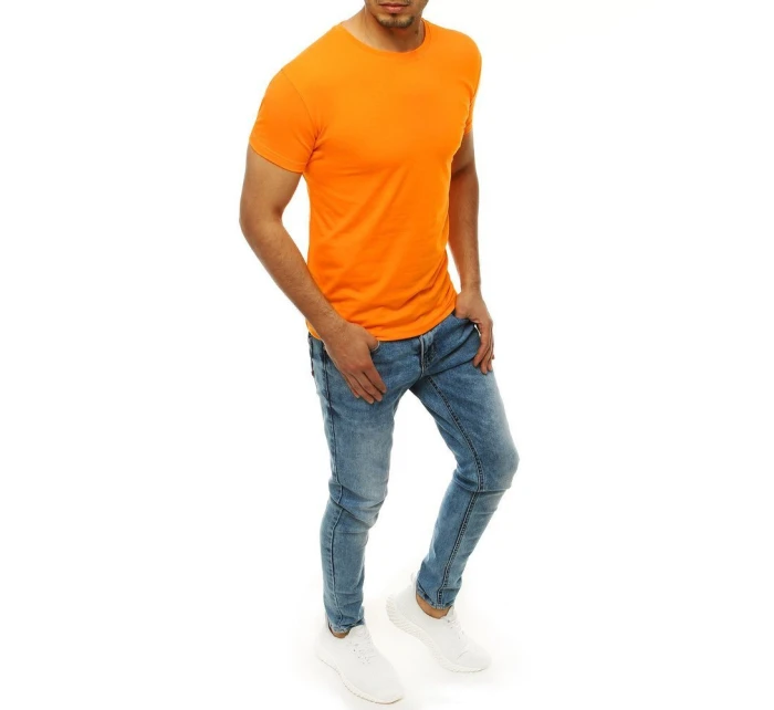 Pánské tričko bez potisku jasně oranžové FashionStreet RX4190
