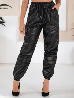 Dámské kožené kalhoty black model 21971110 - Dstreet