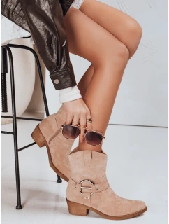 Dámské semišové kovbojské boty béžové model 21994587 - Dstreet