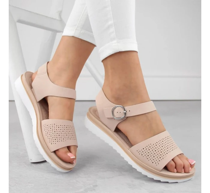 W model 19373122 béžové lodičky na platformě a podpatku - SERGIO LEONE