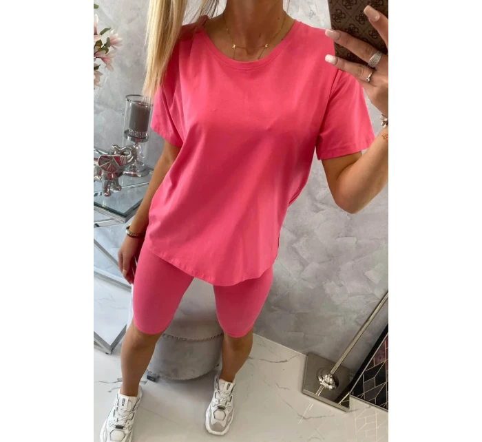 Set top+legíny fuchsiová