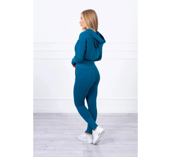 Komplet z szerokimi ściągaczami morski