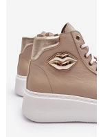 Dámské vysoké tenisky na zip Lemar Bež Katerin Dámské vysoké tenisky na zip Lemar Bež Katerin