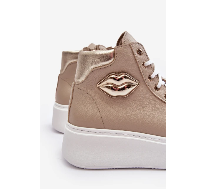 Dámské vysoké tenisky na zip Lemar Bež Katerin Dámské vysoké tenisky na zip Lemar Bež Katerin