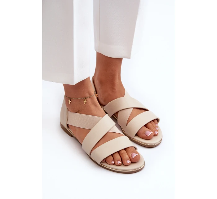 Kožené sandály se béžové model 21657960 - EVENTO Kožené sandály se béžové model 21657960 - EVENTO
