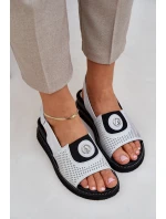 Dámské sandály na klínu stříbrné Isnnoria Dámské sandály na klínu stříbrné Isnnoria