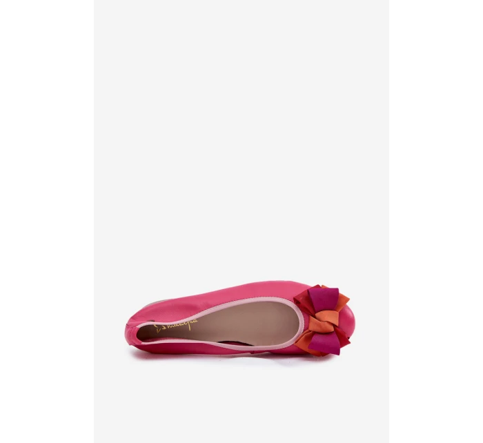 Kožené Baletky S Mašlí model 21695039 Fuchsie - Maciejka