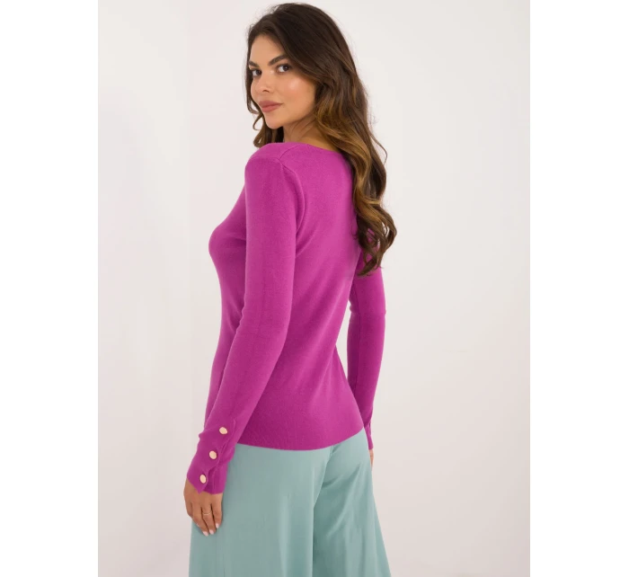 Sweter AT SW model 21326979 fioletowy - FPrice Sweter AT SW model 21326979 fioletowy - FPrice