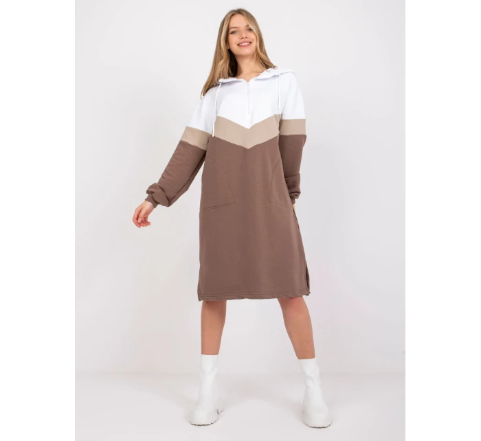 Šaty RV SK 7462.00 bílo-hnědá Šaty RV SK 7462.00 bílo-hnědá