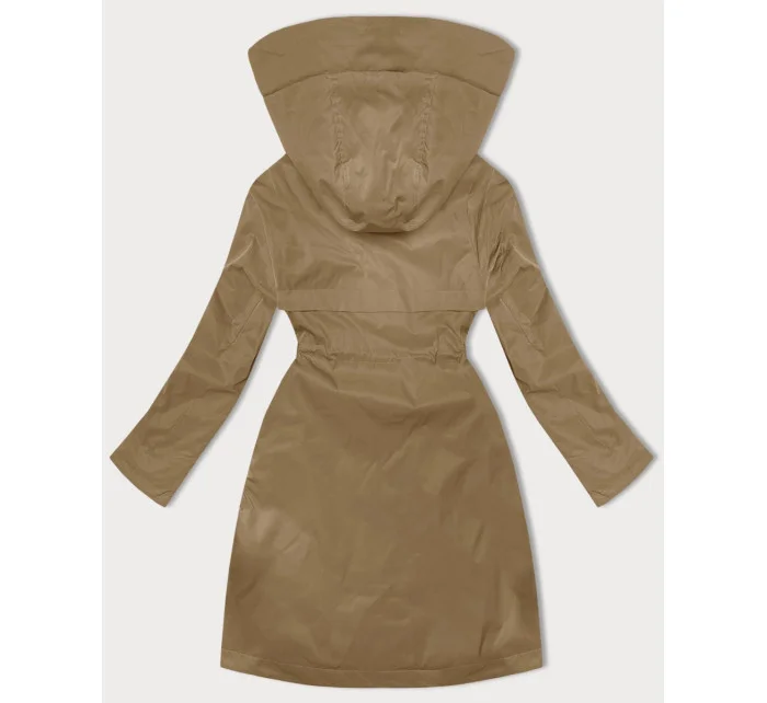 Tmavě béžová dámská bunda s kapucí model 20927405 - LHD