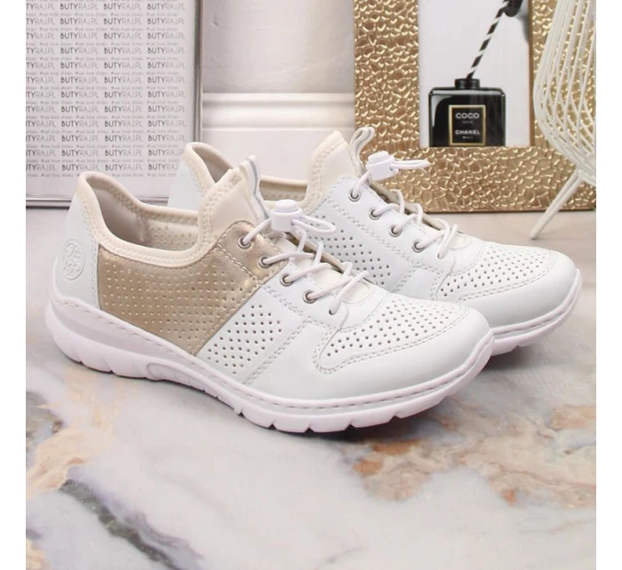 Pohodlná polobotka W model 22033528 bílá - Rieker