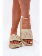 Dámské Klapky Na Platformě Big Star RR274A542 Béžové Dámské Klapky Na Platformě Big Star RR274A542 Béžové