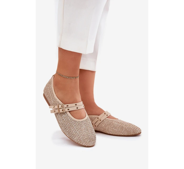 Baletky S Pletením A Pásky Béžové model 21699473 - Boto