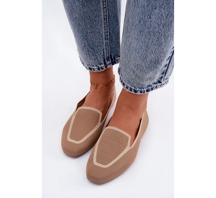 Dámské ploché kožené mokasíny světle hnědé Selisa