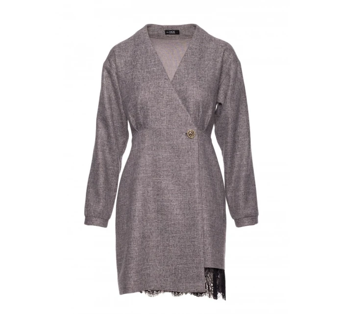 Zavinovací šaty z grafitové model 21295900 - Moe Zavinovací šaty z grafitové model 21295900 - Moe