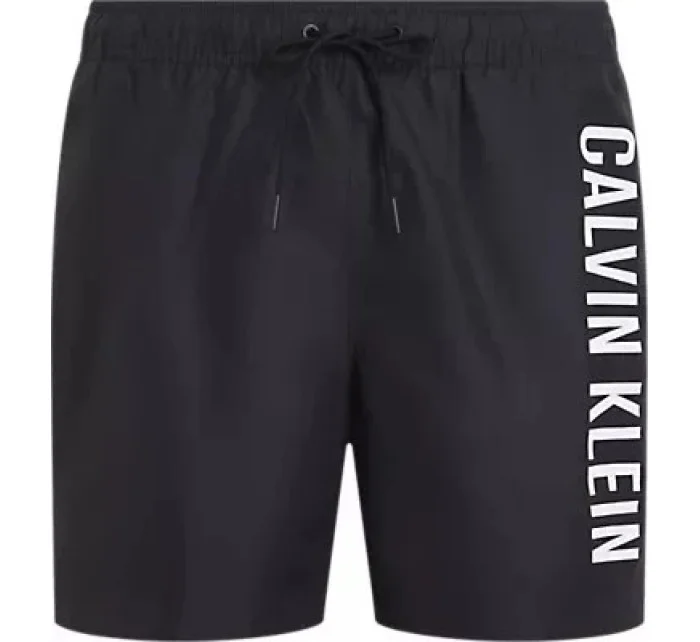 Pánské plavky MEDIUM DRAWSTRING KM0KM01004 BEH černé - Calvin Klein