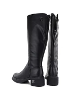 Skórzane kozaki damskie na klocku czarne Vinceza FIO27-67056 Skórzane kozaki damskie na klocku czarne Vinceza FIO27-67056