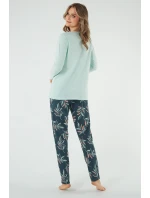 Italská móda Julietta s dlouhým rukávem barva:pistácie/potisk Italská móda Julietta s dlouhým rukávem barva:pistácie/potisk