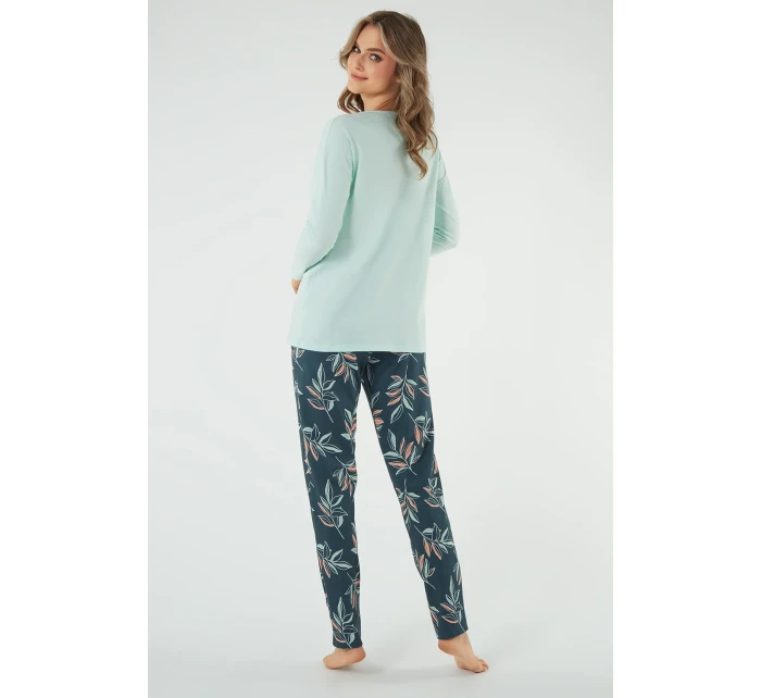 Italská móda Julietta s dlouhým rukávem barva:pistácie/potisk Italská móda Julietta s dlouhým rukávem barva:pistácie/potisk