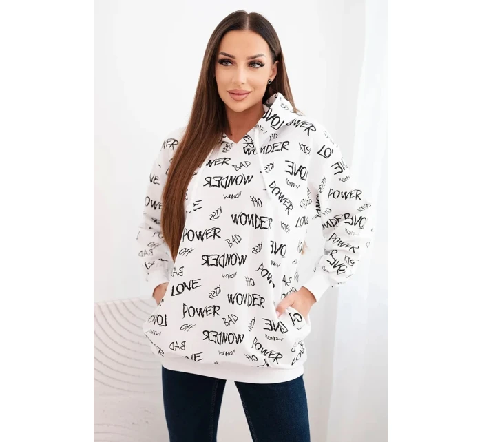 Mikina s nápisy bílá