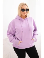 Dámská mikina s kapucí a model 21723113 Plus Size z bavlny fialová - K-Fashion Dámská mikina s kapucí a model 21723113 Plus Size z bavlny fialová - K-Fashion