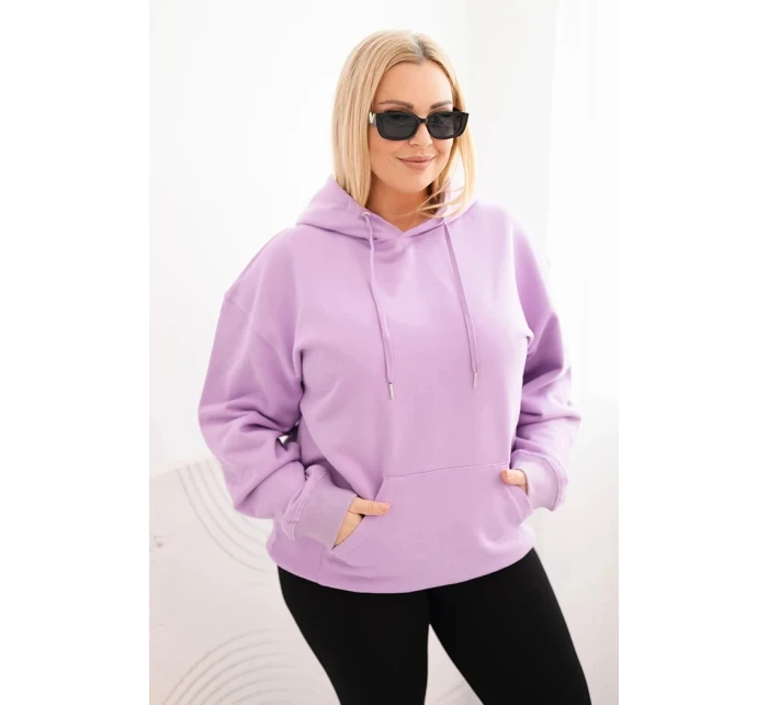 Dámská mikina s kapucí a model 21723113 Plus Size z bavlny fialová - K-Fashion Dámská mikina s kapucí a model 21723113 Plus Size z bavlny fialová - K-Fashion
