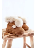 Dětské teplé sněhule Hnědá a bílá model 21600352 - Boto Dětské teplé sněhule Hnědá a bílá model 21600352 - Boto