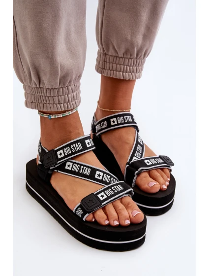 Dámské sandály na platformě Big Star model 21652644 Černé - Big Star Shoes Dámské sandály na platformě Big Star model 21652644 Černé - Big Star Shoes