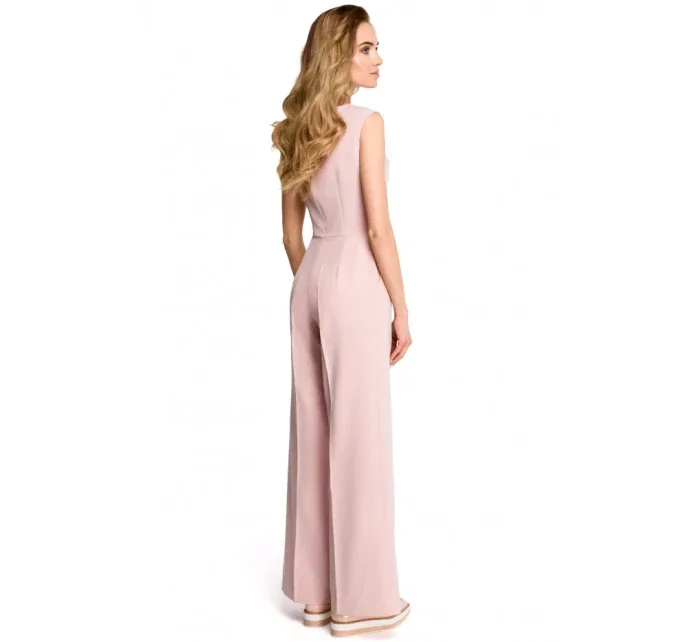 S115 Overal se širokými nohavicemi - pudrový